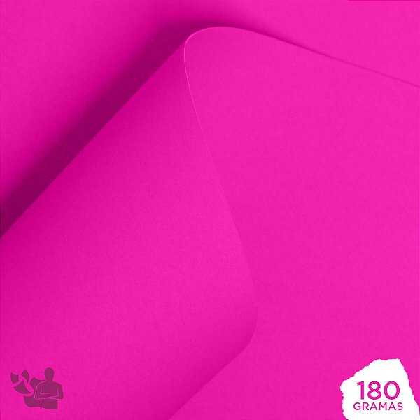 Papel Adesivo Neon - Pink - 180g - A4 - 210x297mm