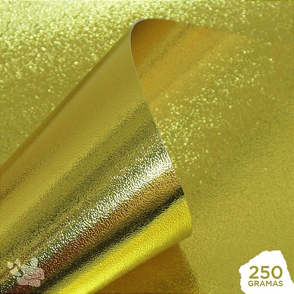 Papel Laminado - Lamicote - Casca de Ovo - Dourado - 250g - SupperPapel | 9  anos!