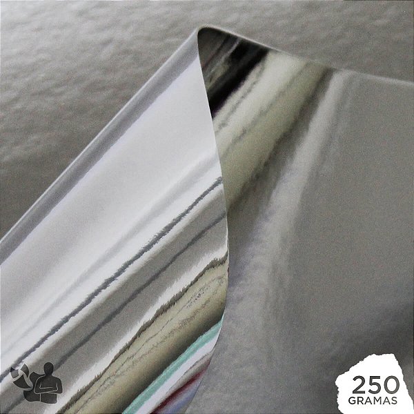 Papel Laminado - Prata - 250g - A4