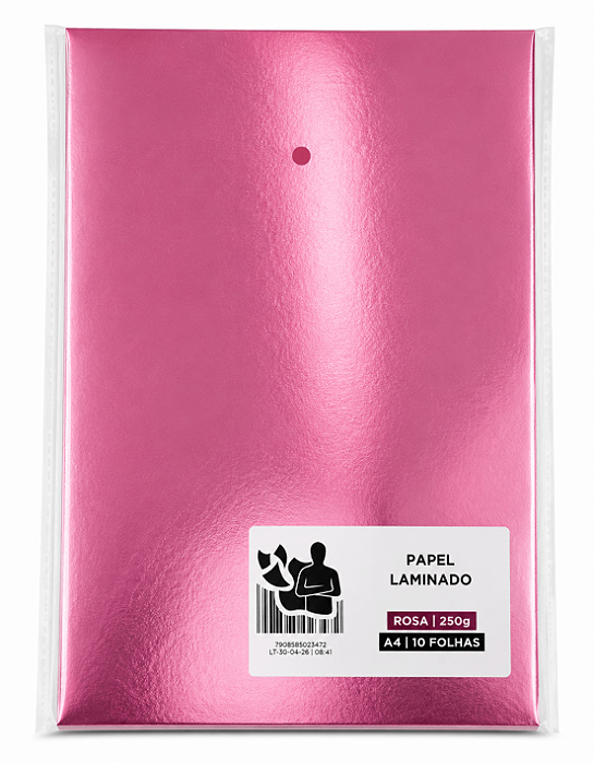 Papel Laminado - Rosa - 250g - A4