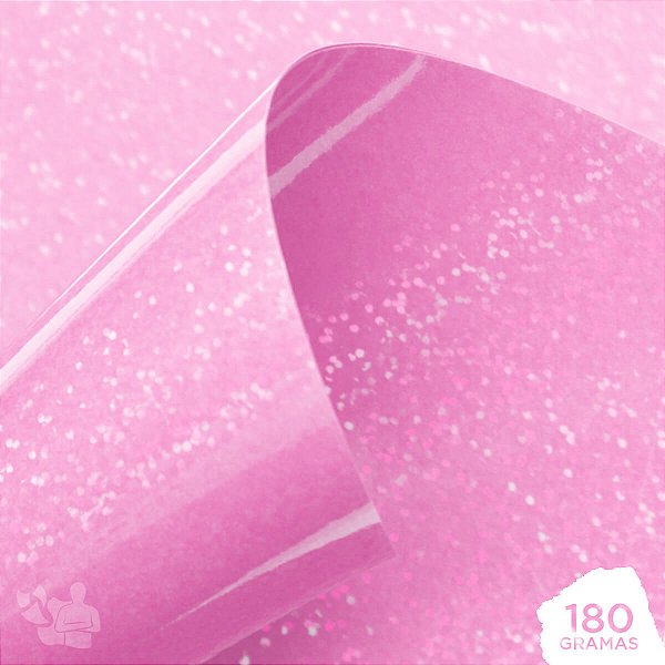 Papel Lamicote Confeti - Rosa - 180g - A4 - 210x297mm