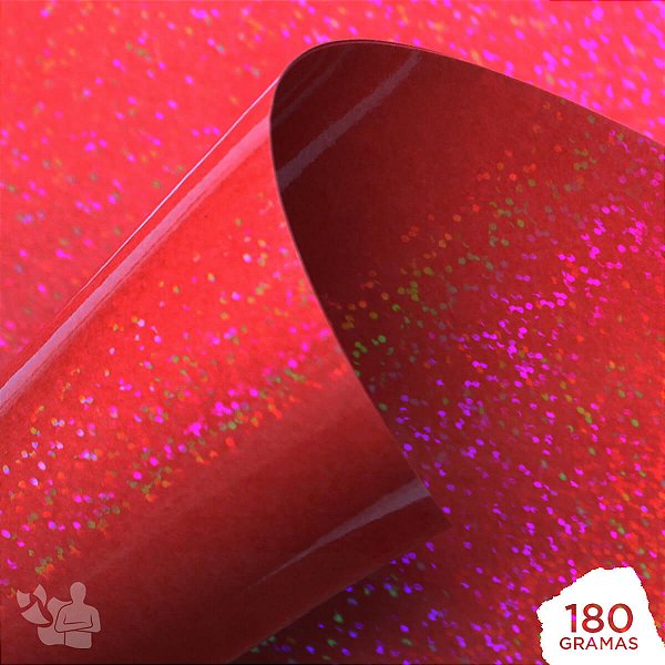 Papel Lamicote Confeti - Vermelho - 180g - A4 - 210x297mm