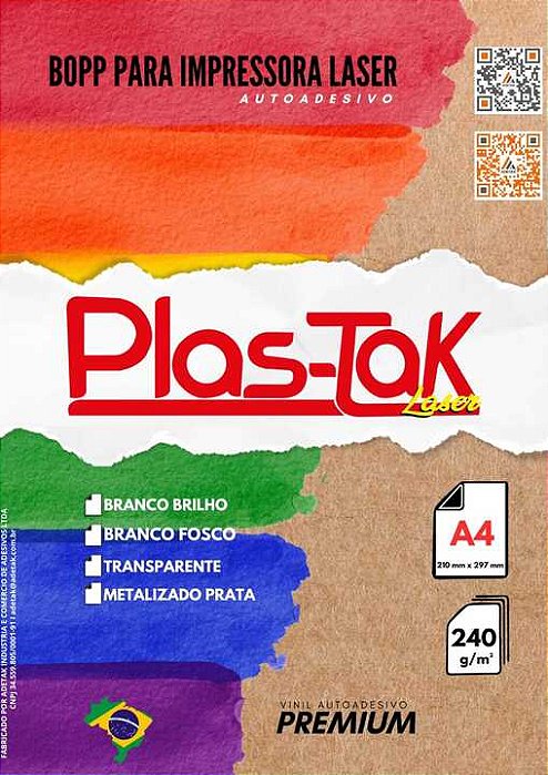 Bopp Adesivo Prata Laser - Plastak