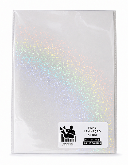 Filme para Laminação a Frio - Holográfico Glitter - 160g - A4 - 210x297mm