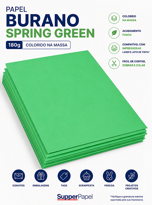 Papel Burano Spring Green - 180g