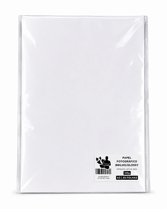 Papel Fotográfico - Brilho/Glossy - 120g - Jato de Tinta - A3