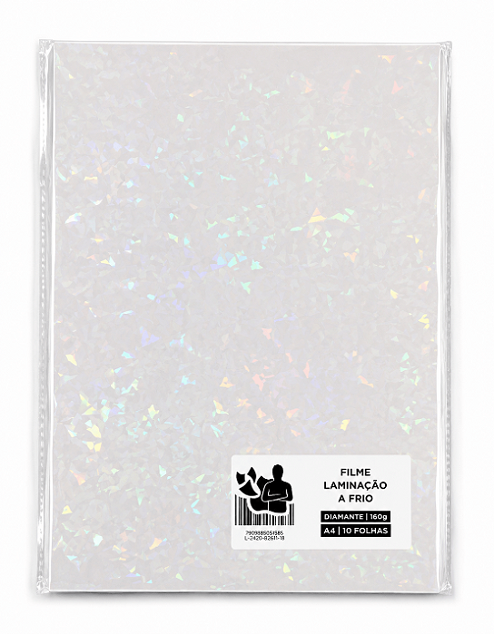 Filme para Laminação a Frio - Holográfico Diamante - 160g - A4 - 210x297mm