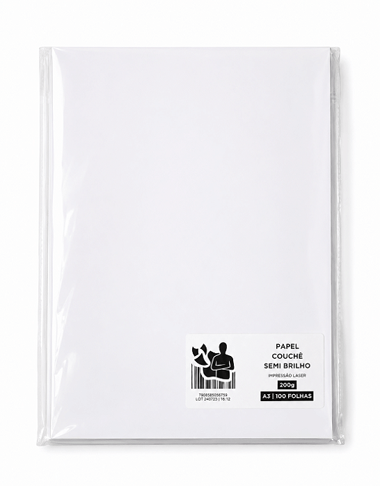 Papel Couchê - Semi Brilho - A3 - 200g