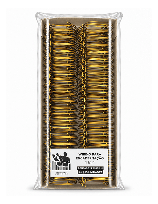 Wire-o para Encadernação - 1 1/4" - Passo 2x1 - Dourado