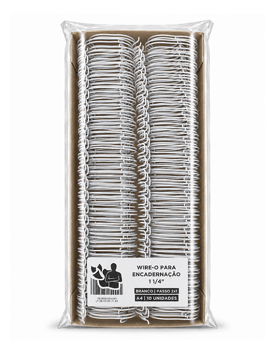 Wire-o para Encadernação - 1 1/4" - Passo 2x1 - Branco