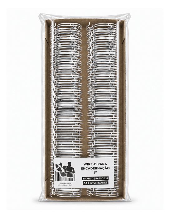 Wire-o para Encadernação - 1" - Passo 2x1 - Branco