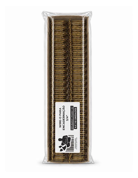 Wire-o para Encadernação - 3/4" - Passo 2x1 - Dourado