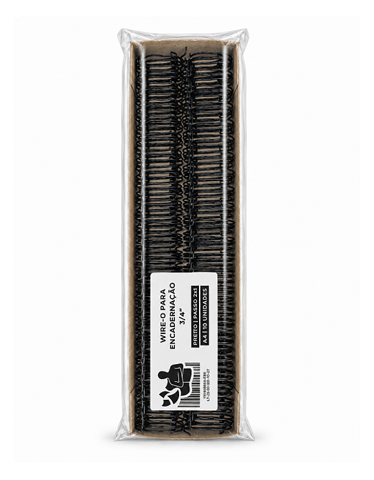 Wire-o para Encadernação - 3/4" - Passo 2x1 - Preto