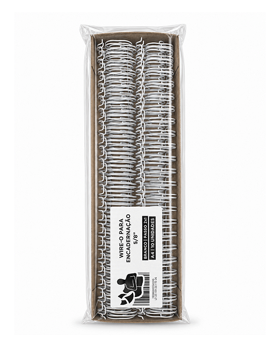 Wire-o para Encadernação - 3/4" - Passo 2x1 - Branco