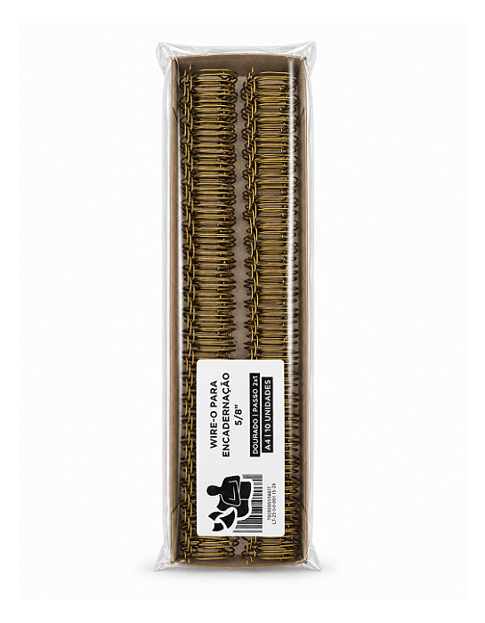 Wire-o para Encadernação - 5/8" - Passo 2x1 - Dourado