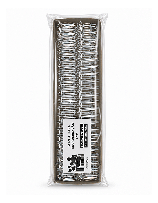 Wire-o para Encadernação - 5/8" - Passo 2x1 - Branco