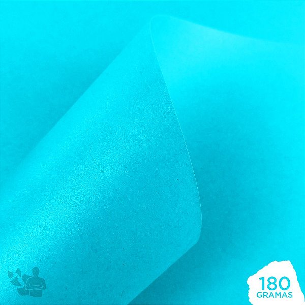 Papel Perolizado - Azul Céu - 180g - A4 - 210x297mm