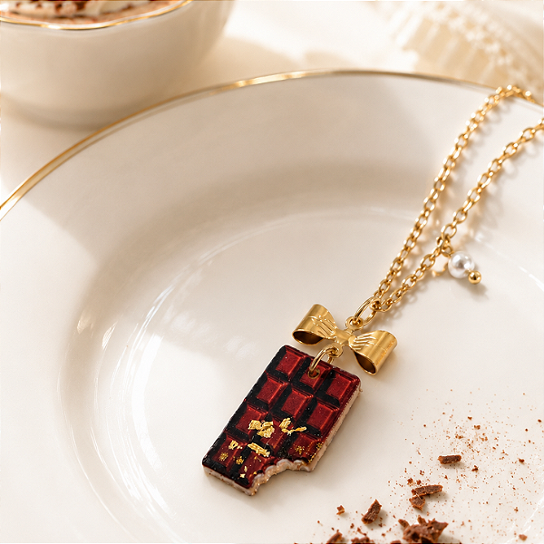 Colar Gold Chocolate Aço Inoxidável | Omamori Cafe