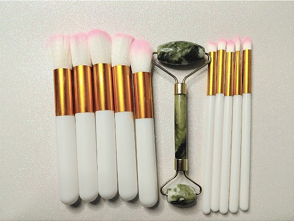 Kit de pincel e massageador dor de rosto