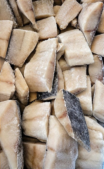BACALHAU ( SAITHE ) FILE EM PEDAÇOS CONG.- 1000UP kg 104,90 -cx-10kg