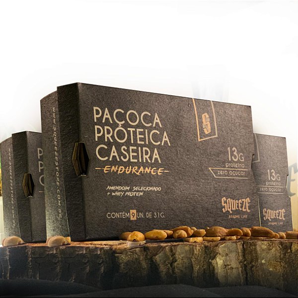 Combo 3x Paçoca Proteica Caseira - Squeeze (Zero Açúcar)(13g proteína)