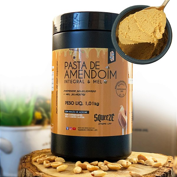 Pasta de Amendoim Integral & Mel 1kg - Squeeze (100% natural)