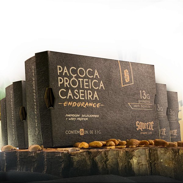 Combo 5x Paçoca Proteica Caseira Squeeze (Zero Açúcar)(13g proteína)