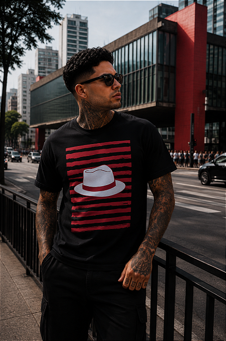 Camiseta Preta Chapéu Zé pilintra
