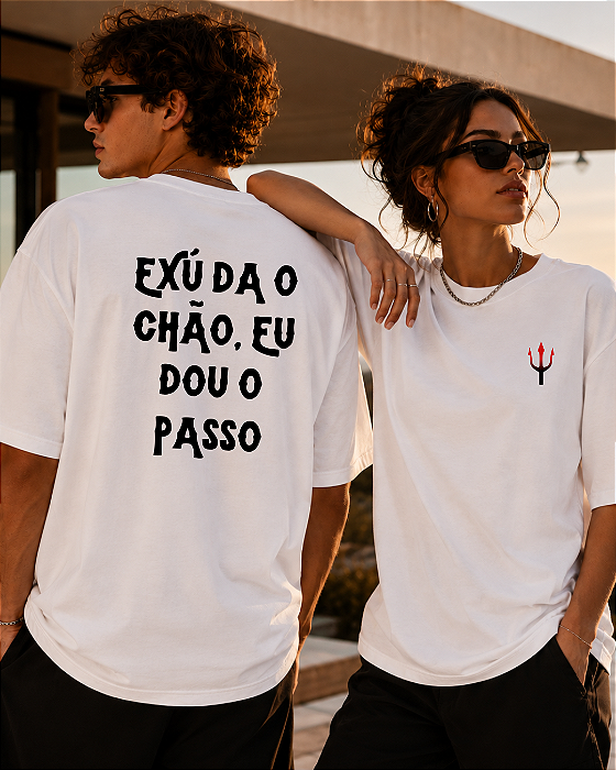 Camiseta Exú da o Chão e Eu Dou o Passo
