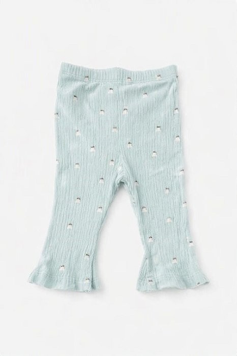 Legging verde florzinha branca​