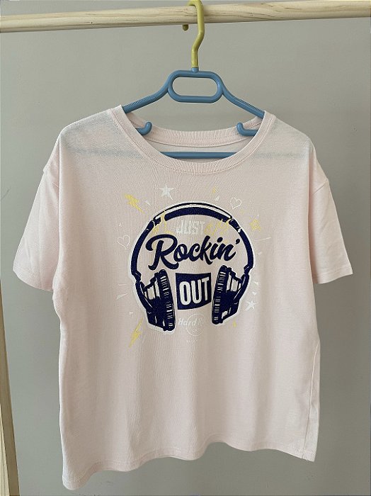 Blusa em malha rosa, Marca Hard Rock, tamanho L