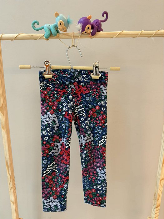 Legging Azul Floral - Janie e Jack - Tam: 3 anos