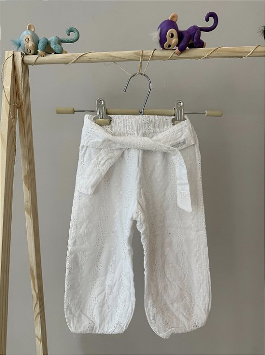 Calça em laise branca, Marca Green Clothing, TAM 1