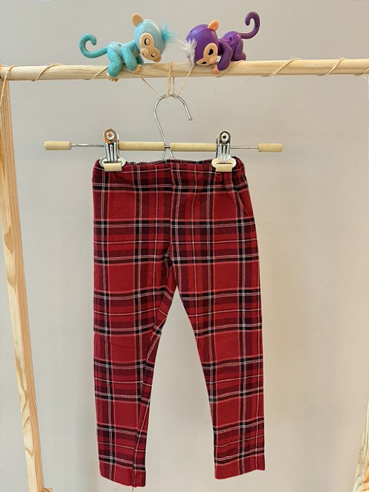 Legging Xadrez Vermelho - H&M - Tam: 4 anos