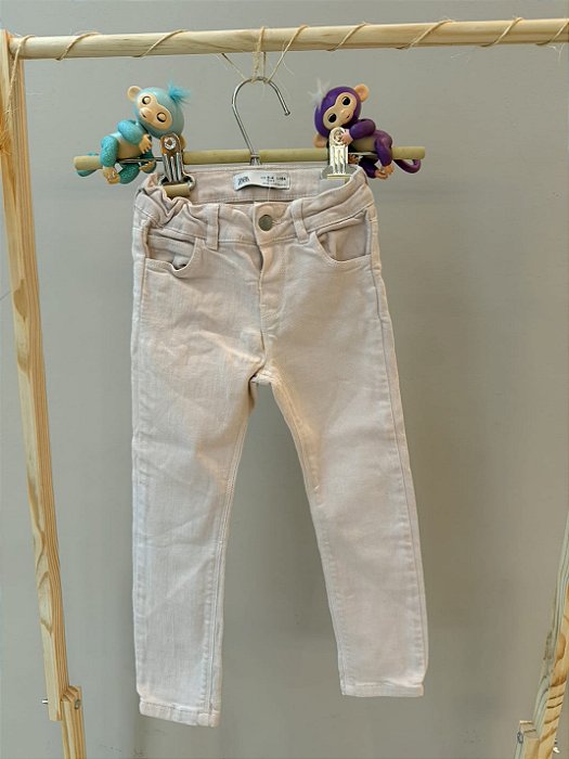 Calça Brim Rosa Claro - Zara - Tam: 4 anos