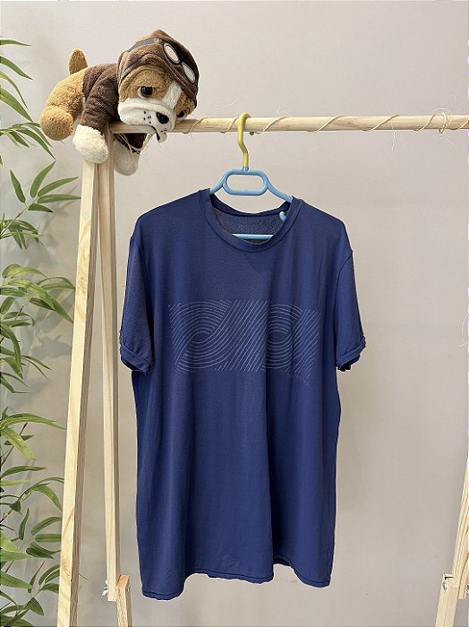 TAM PP - Track & Field - Blusa azul com estampa de desenhos de ondas