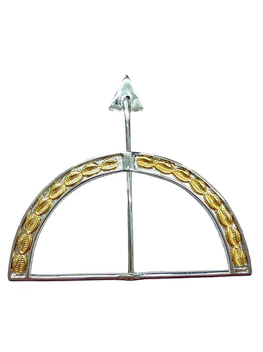 Ofa Decorado Com Búzios De Mão Prata/Dourado