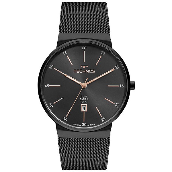 Relógio Technos Masculino Slim Preto GM12AG/1P