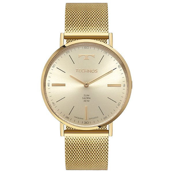 Relógio Technos Masculino Slim Dourado 2025LUM/1X