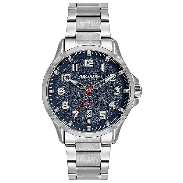 Seculus Masculino Aço Mostrador 3D Prata 77312G0SVNA1