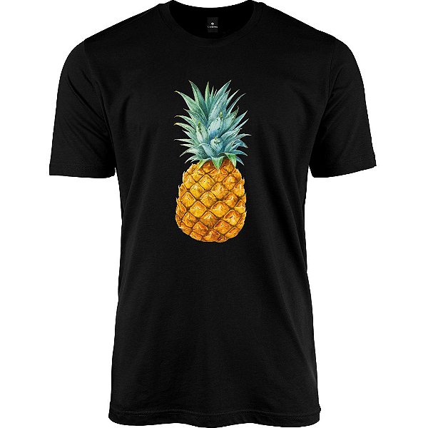 Camiseta Masculina Malha Algodão Estampada - Pineapple