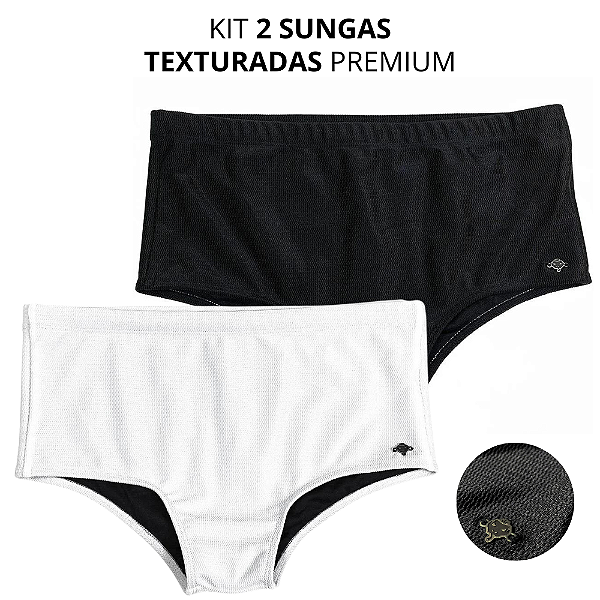 Kit 2 Sungas Texturadas Tradicional Premium UV50+ - Preto e Branco