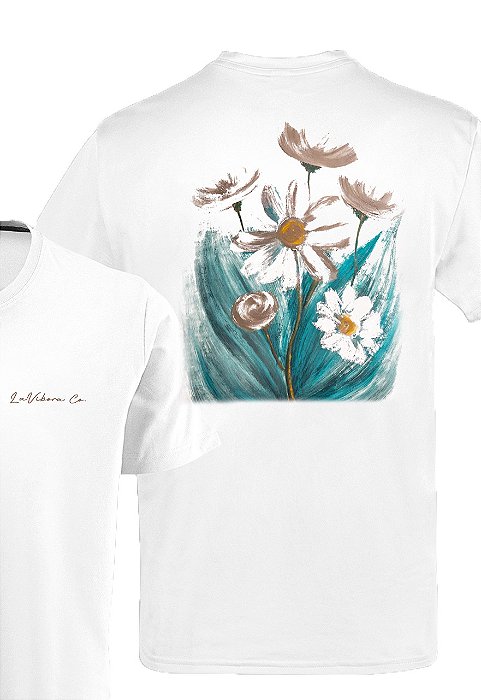 Camiseta Masculina Malha Algodão Estampada - Artistic Floral