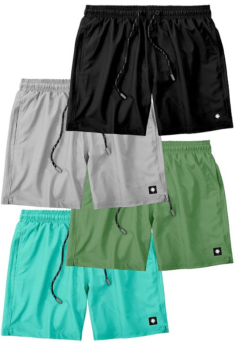 Kit 4 Shorts Microfibra Elastano Mega Confortáveis Lightweight - Escolha as cores