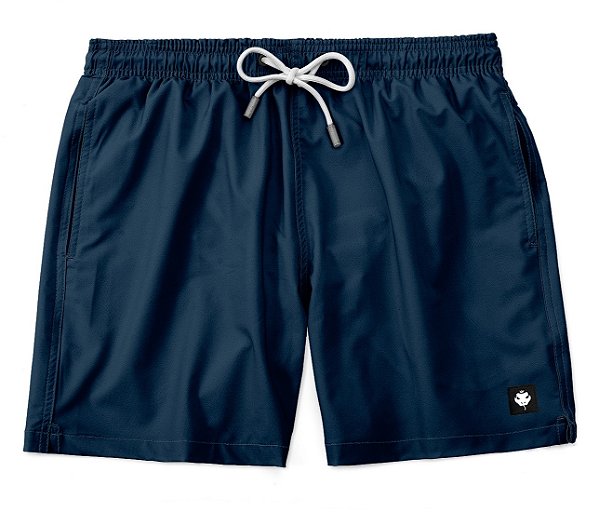 Shorts Praia Masculino Liso Básico Tactel - Azul Marinho