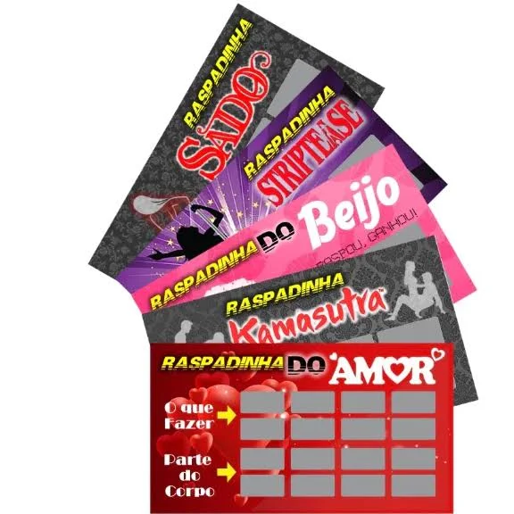 KIT Raspadinha Do Amor - Do Beijo - Kama Sutra - Strip Tease - Brinquedo Erótico Para Casal