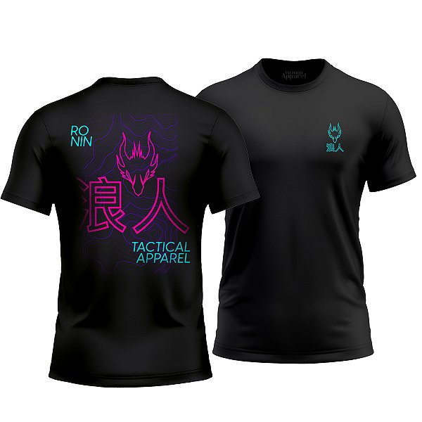 Camiseta Ronin Tactical Apparel Preta com Estampa nas Costas