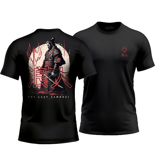 Camiseta The Last Samurai Ronin Apparel Preta com Estampa nas Costas