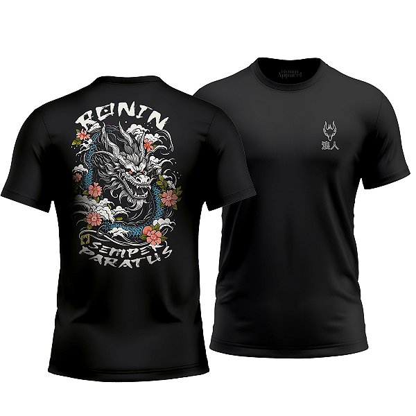 Camiseta Semper Paratus Ronin Apparel Preta com Estampa nas Costas