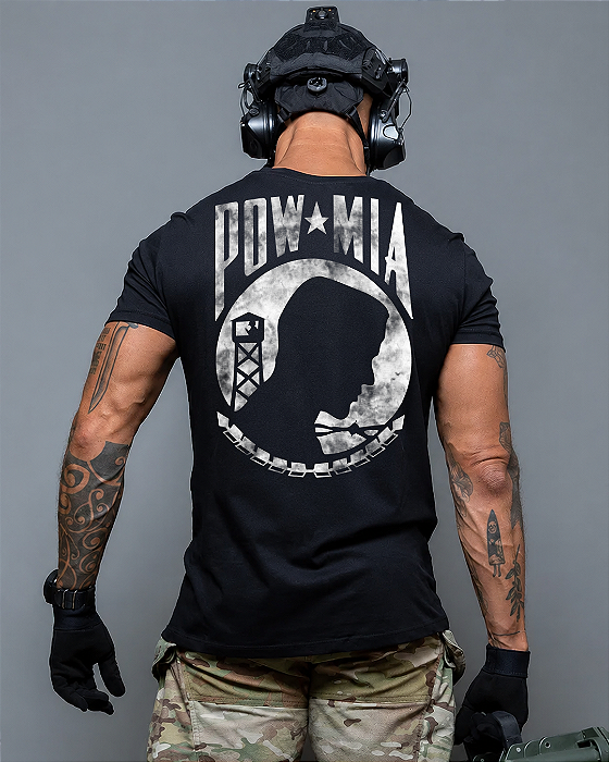 Camiseta Militar POW MIA You Are Not Forgotten Ronin Apparel com Estampa nas Costas